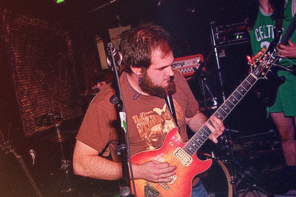 Cody playing his Ibanez Artist Series guitar at Bull Dyke Rodeo's final show